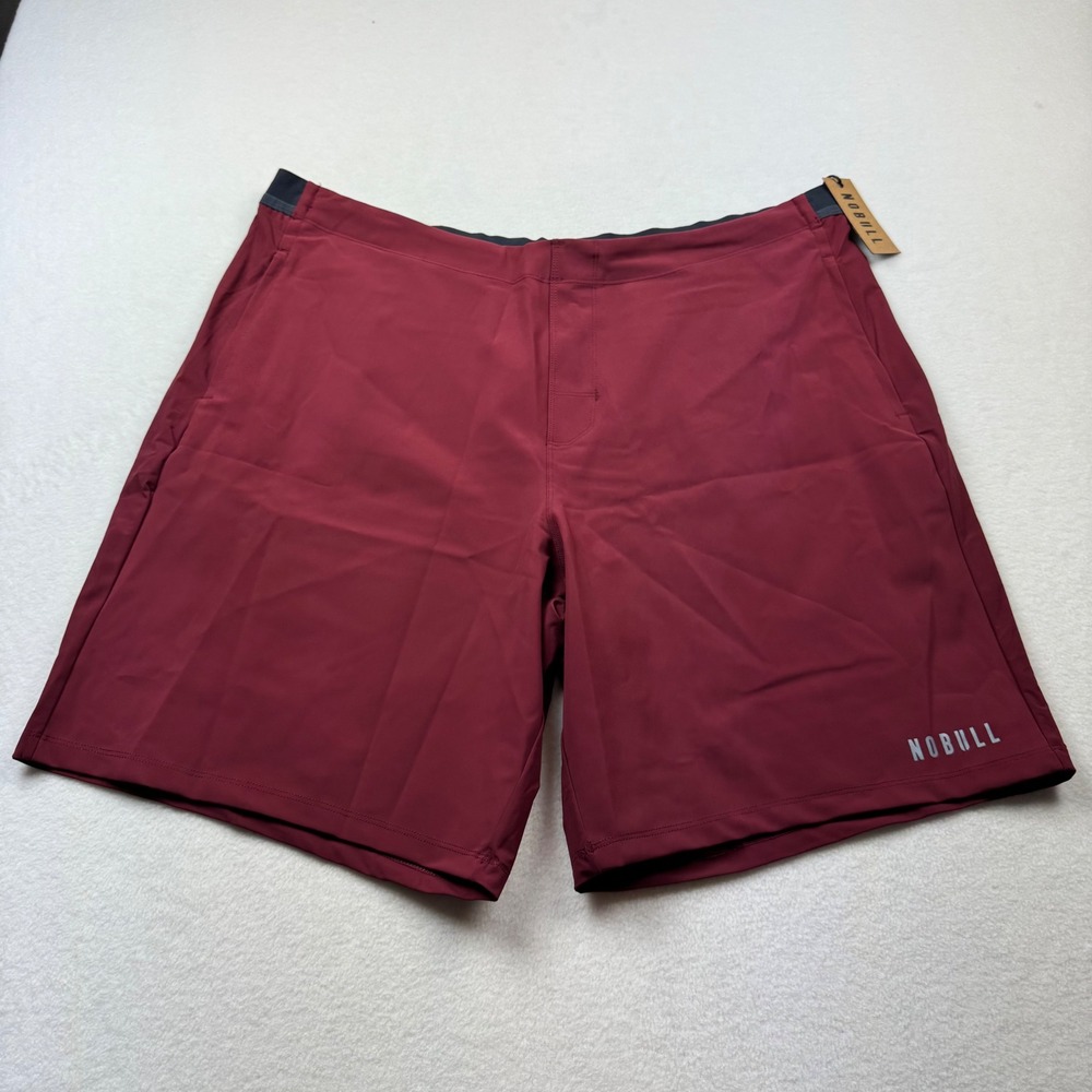 NOBULL Men's Training Shorts XXXL Maroon Red Lined Stretch‎ Drawstring NWT Gym
